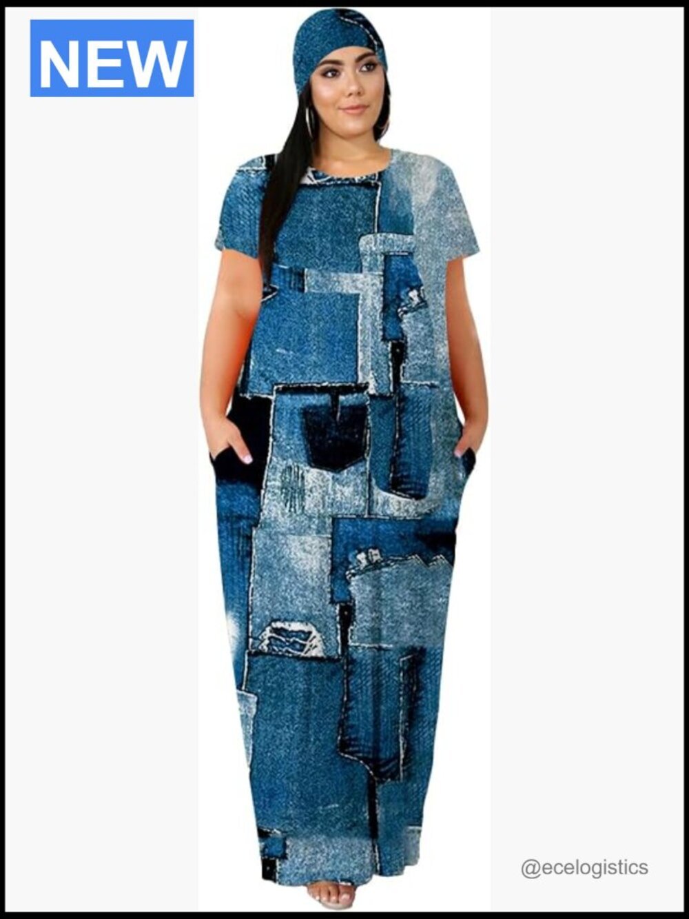 Plus Size Maxi Dress Sundress with Pockets Loose Fit Summer